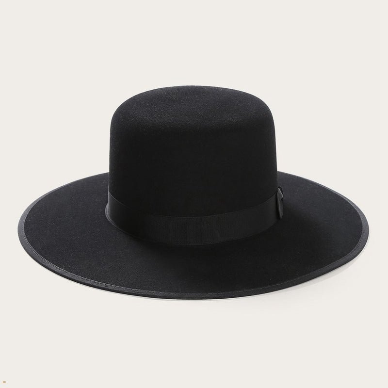 Black Stetson Amish 4x Wool Felt Men\'s Western Hats | UK 03ZTRSQKU