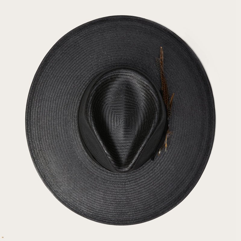 Black Stetson Atacama Straw Men's Fedoras | UK 78URSPKWN