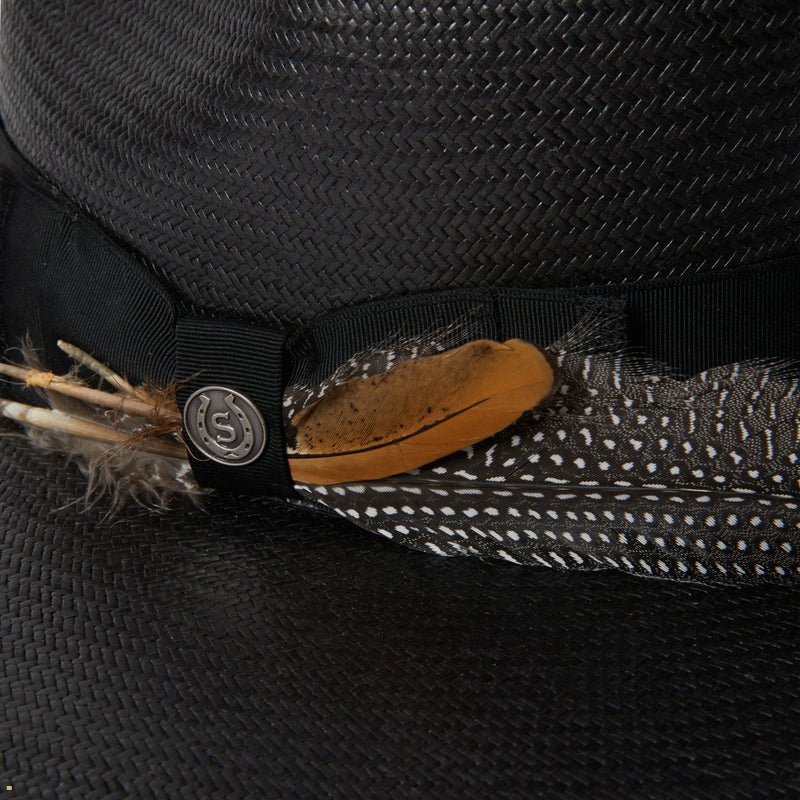 Black Stetson Atacama Straw Men's Fedoras | UK 78URSPKWN