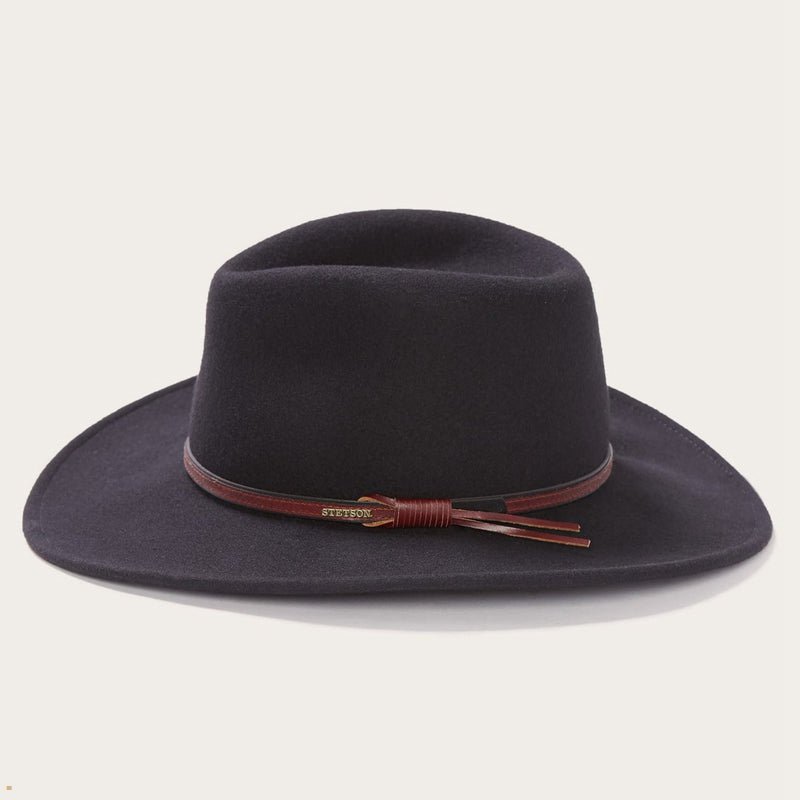 Black Stetson Bozeman Men's Outdoor Hats | UK 91XGTZVKL