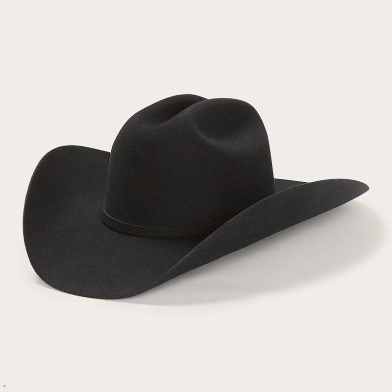 Black Stetson Brenham 4x Men's Cowboy Hats | UK 20TNCXOZG