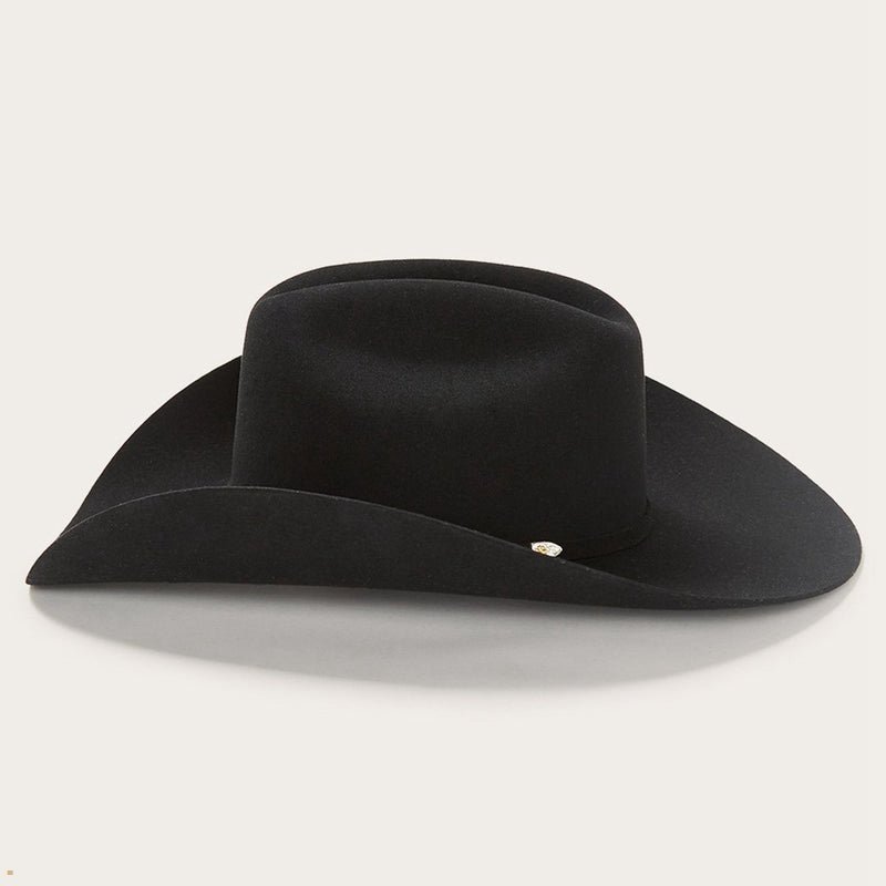 Black Stetson Brenham 4x Men's Cowboy Hats | UK 20TNCXOZG