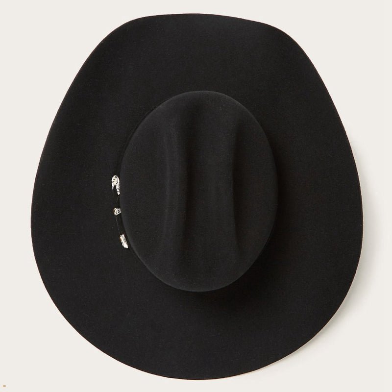 Black Stetson Brenham 4x Men's Cowboy Hats | UK 20TNCXOZG