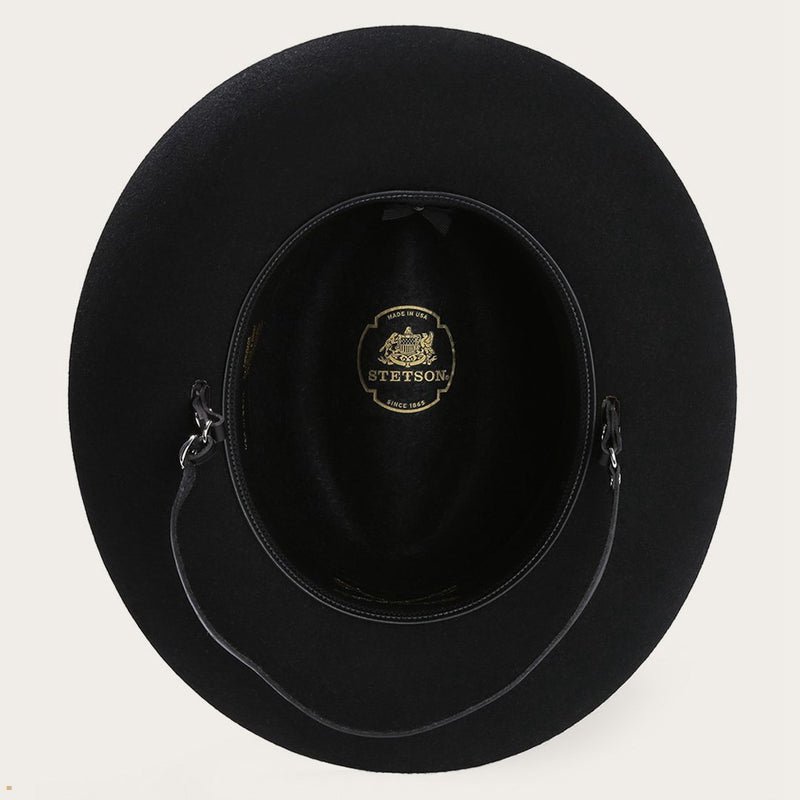 Black Stetson Cavalry 5x Fur Felt Men's Outdoor Hats | UK 93NSJZIKL