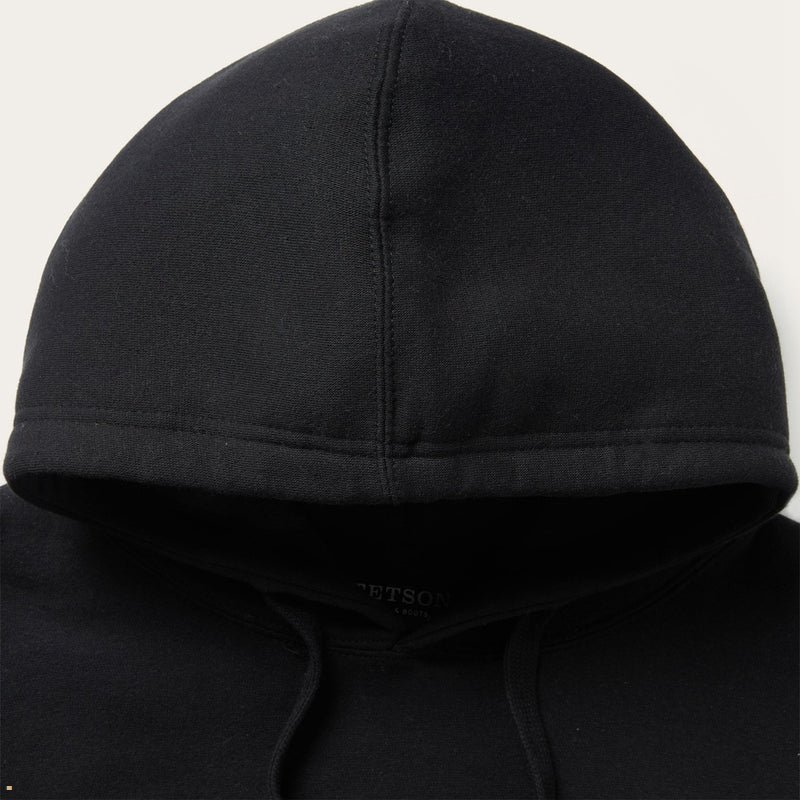 Black Stetson Classic Crest Hooded Men's Sweatshirt | UK 67JACNFIG