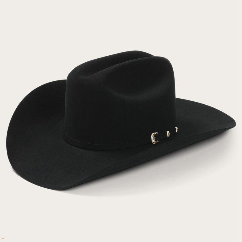 Black Stetson El Patron 75 Premier 30x Men's Cowboy Hats | UK 60HVNDCUY