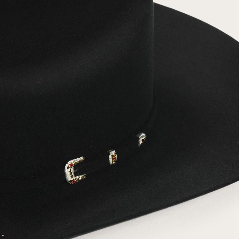 Black Stetson El Patron 75 Premier 30x Men's Cowboy Hats | UK 60HVNDCUY