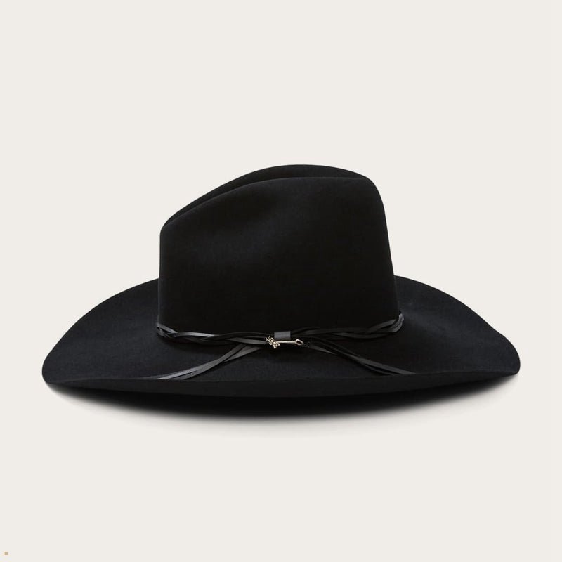 Black Stetson Gus 6x Cowboy Men's Outdoor Hats | UK 28KGDPBZS