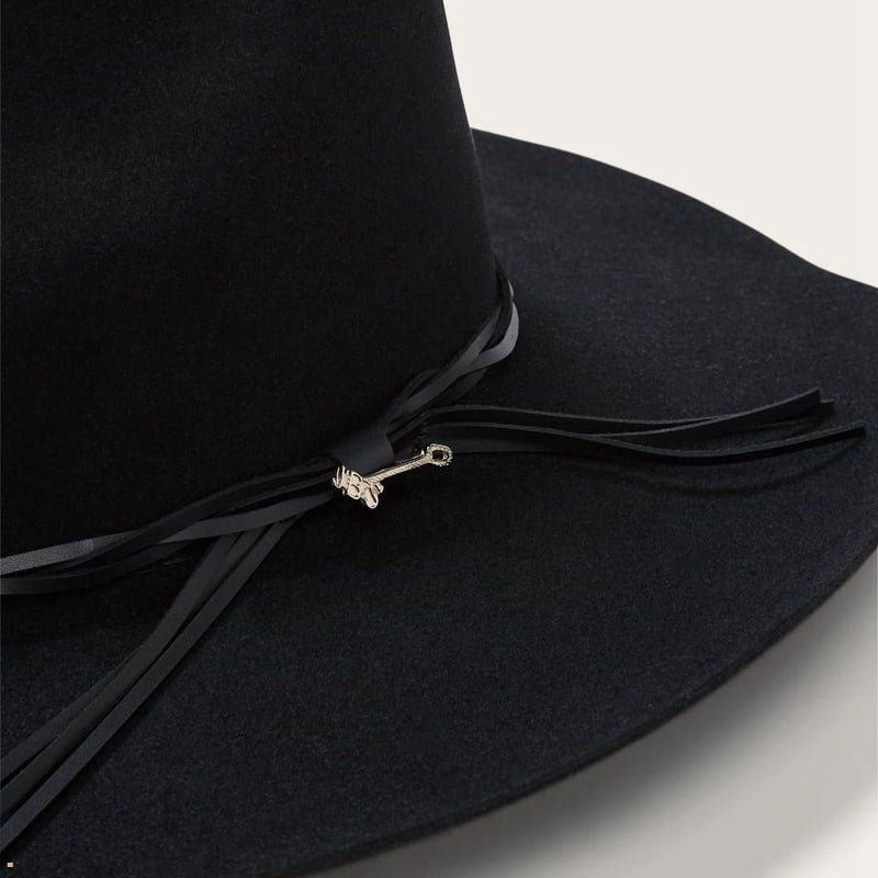 Black Stetson Gus 6x Cowboy Men's Outdoor Hats | UK 28KGDPBZS