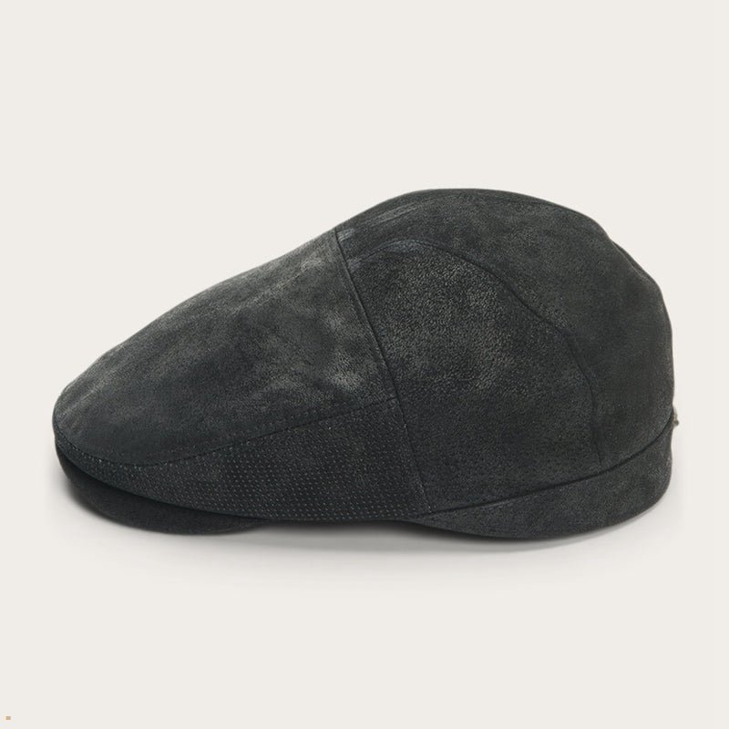 Black Stetson Hood Weathered Leather Ivy Women's Caps | UK 32AGLFXOW