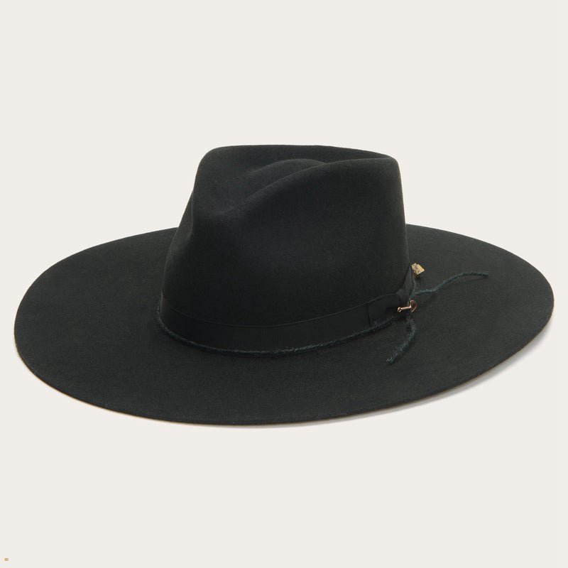 Black Stetson Jw Marshall Men's Fedoras | UK 69HBUAGEV