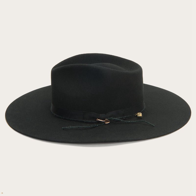 Black Stetson Jw Marshall Men's Fedoras | UK 69HBUAGEV