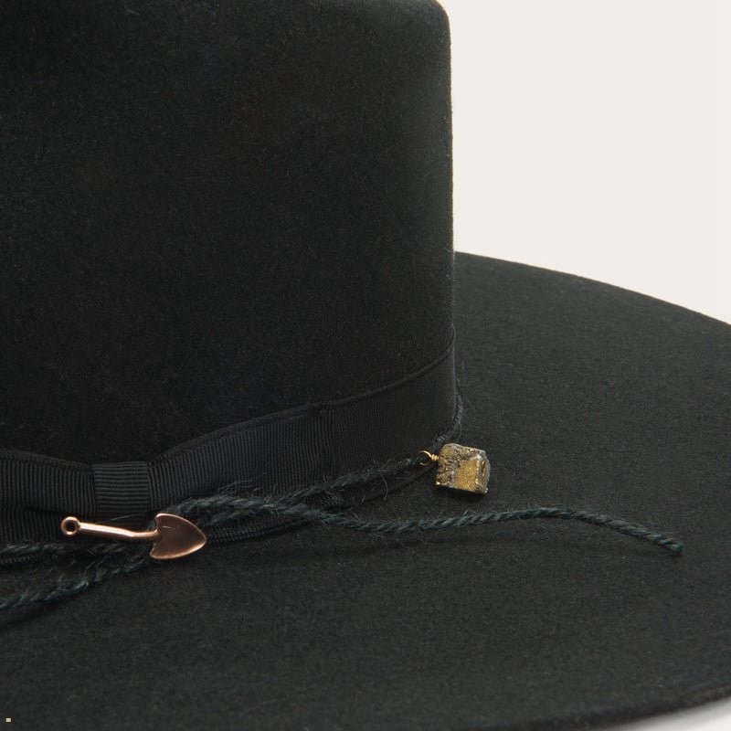 Black Stetson Jw Marshall Men's Fedoras | UK 69HBUAGEV