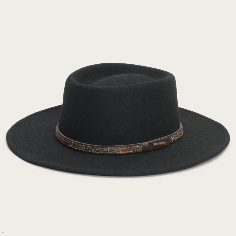 Black Stetson Kelso Men's Outdoor Hats | UK 70XKYHABN