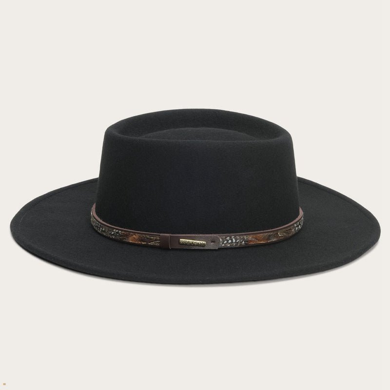 Black Stetson Kelso Men's Outdoor Hats | UK 70XKYHABN