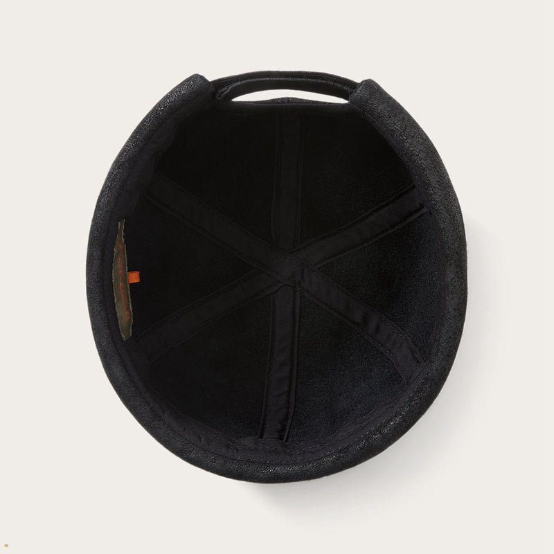 Black Stetson Leather Docker Men's Outdoor Hats | UK 94ERBVMYX