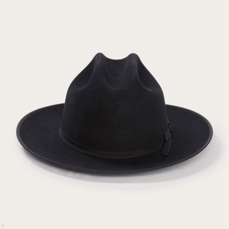 Black Stetson Open Road 6x Cowboy Men\'s Fedoras | UK 31YMCKGTF