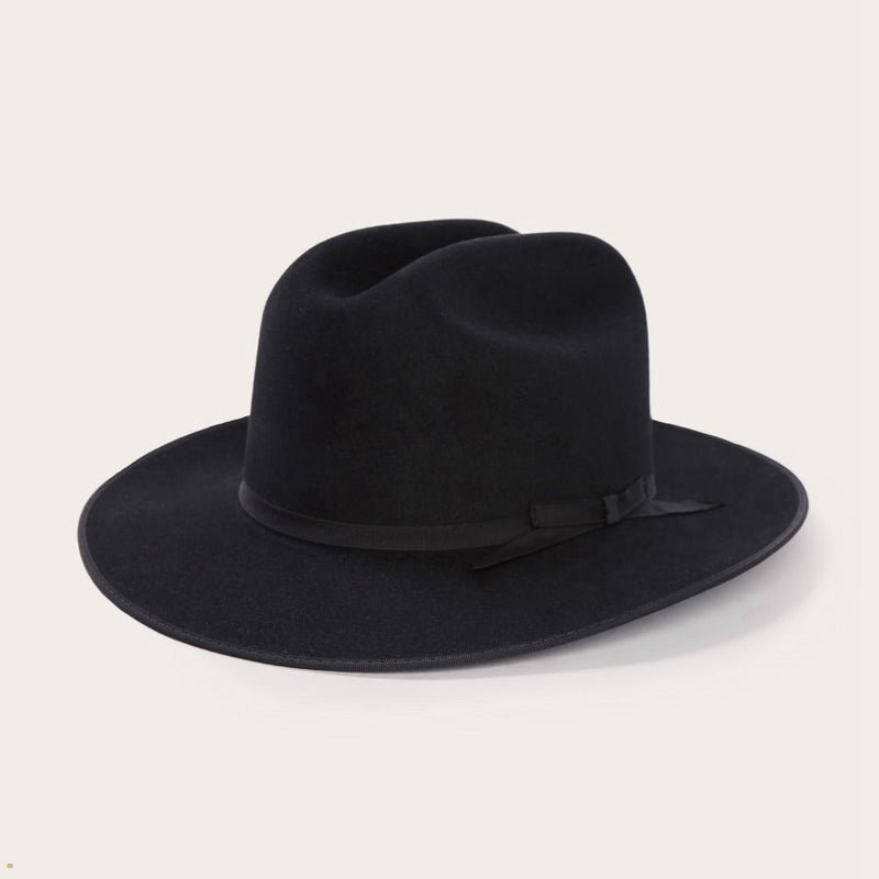 Black Stetson Open Road 6x Men's Cowboy Hats | UK 97CYWBPLG