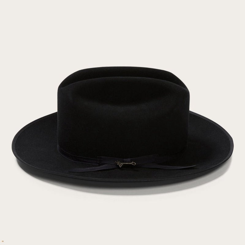 Black Stetson Open Road Royal Deluxe Men's Fedoras | UK 10VFRCAPQ