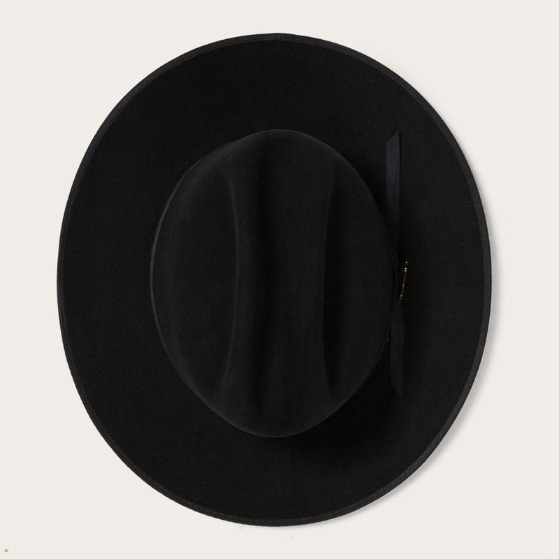 Black Stetson Open Road Royal Deluxe Men's Fedoras | UK 10VFRCAPQ