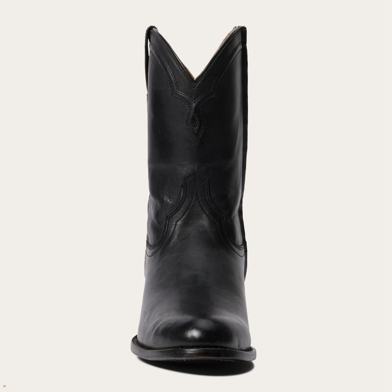 Black Stetson Rancher Zip Men's Boots | UK 35QZWDJYI