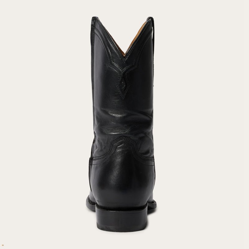 Black Stetson Rancher Zip Men's Boots | UK 35QZWDJYI