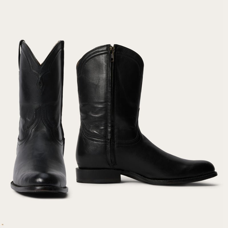 Black Stetson Rancher Zip Men\'s Boots | UK 35QZWDJYI