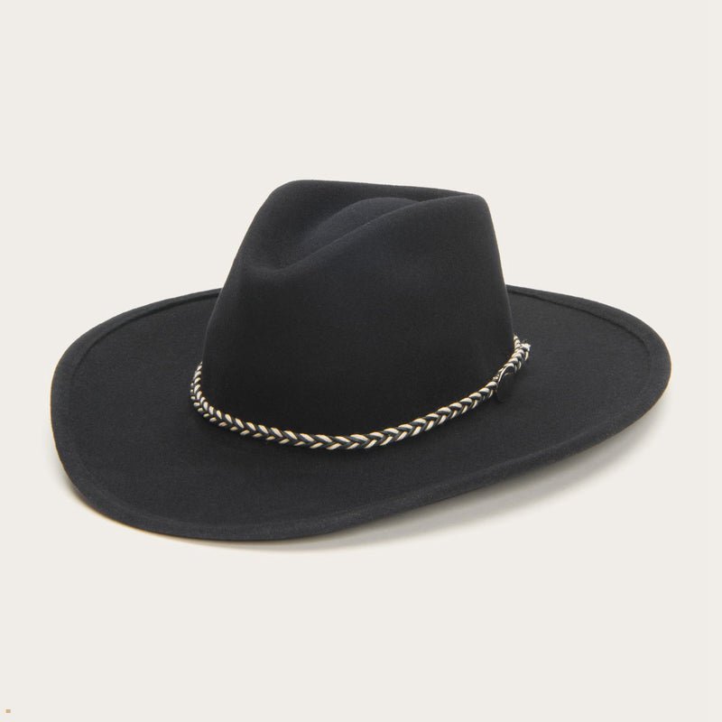 Black Stetson Rawhide Men's Western Hats | UK 17BIDMNUJ