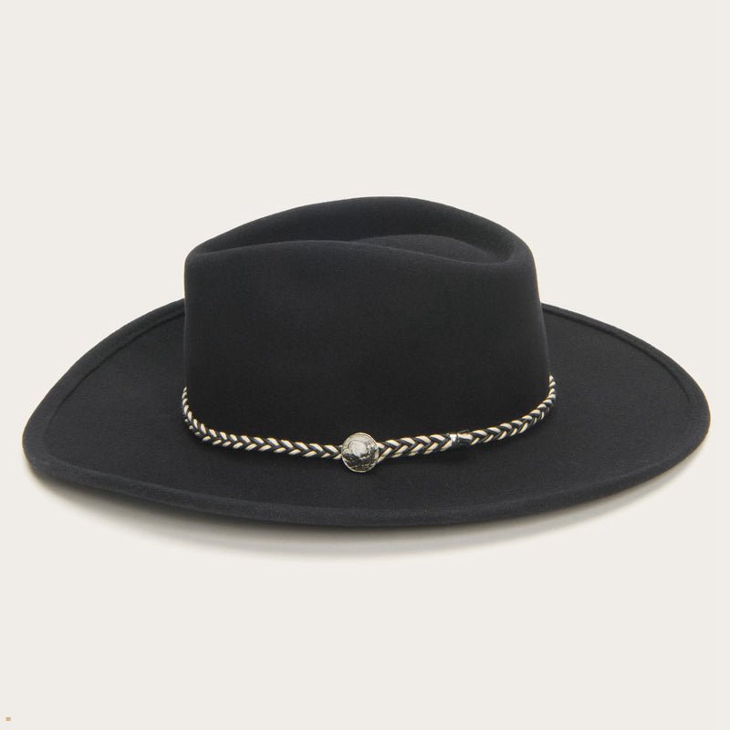 Black Stetson Rawhide Men's Western Hats | UK 17BIDMNUJ