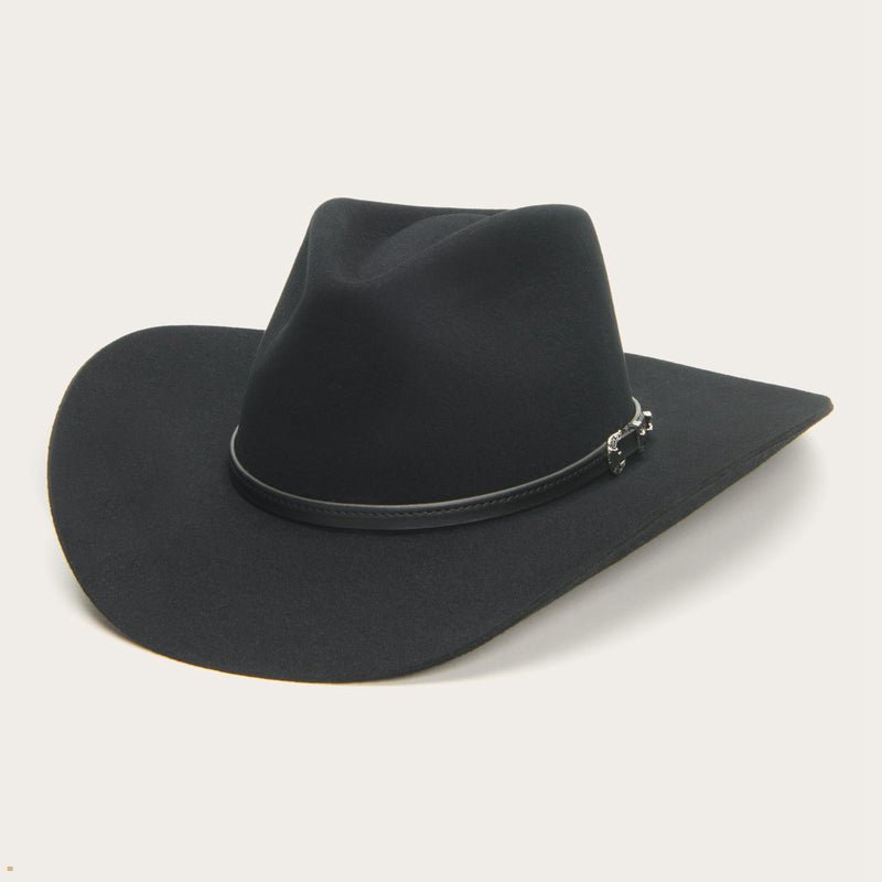 Black Stetson Seneca 4x Men's Cowboy Hats | UK 36IDUWQHB