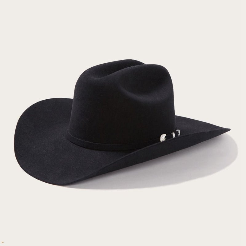 Black Stetson Shasta 10x Premier Men's Cowboy Hats | UK 35QRMLPAZ