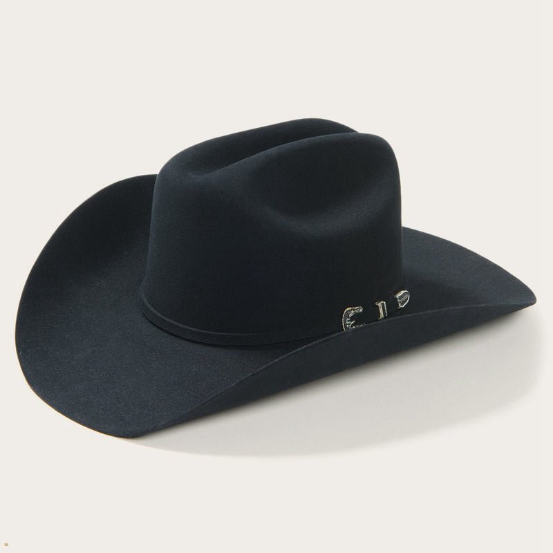 Black Stetson Skyline 6x Men's Cowboy Hats | UK 29FTIYDPE