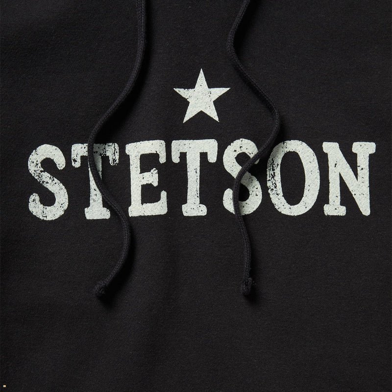 Black Stetson Star Hooded Women's Sweatshirt | UK 39GUKYHXJ