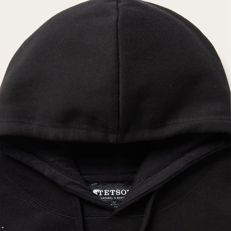 Black Stetson Star Hooded Women's Sweatshirt | UK 39GUKYHXJ