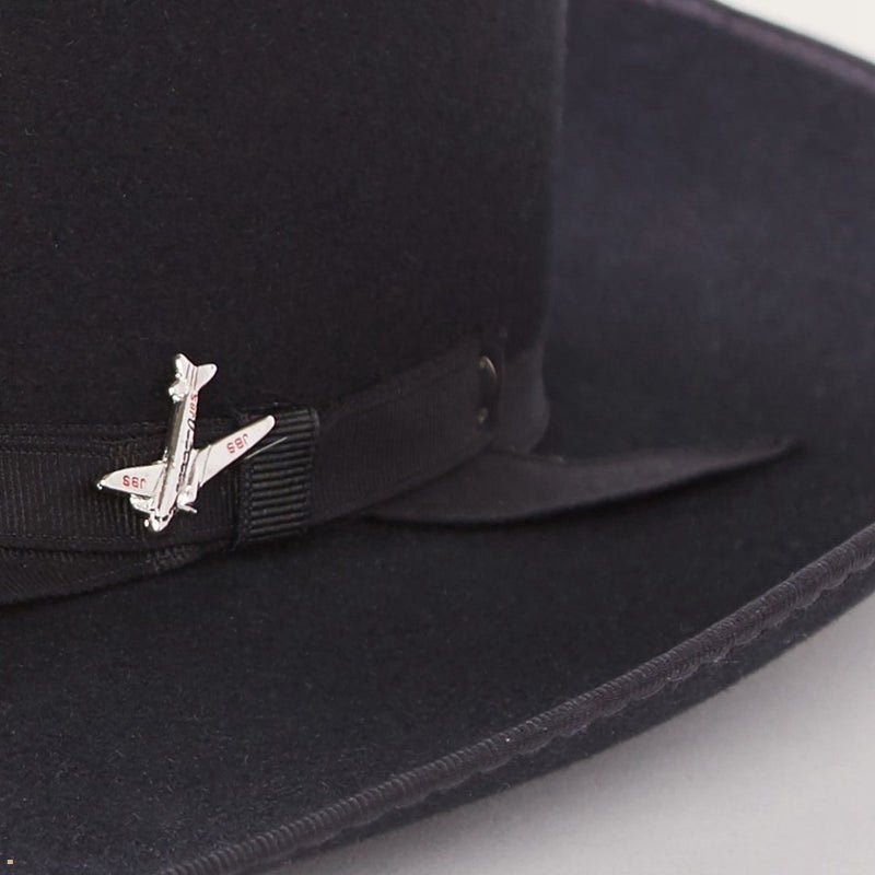 Black Stetson Stratoliner Men's Fedoras | UK 73MVTQZBF