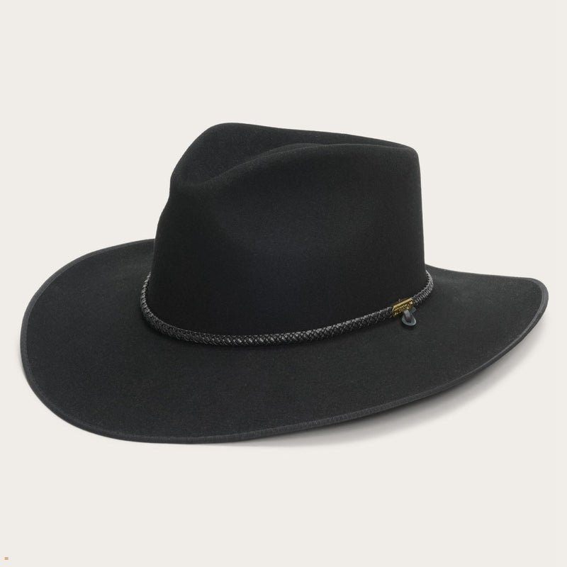 Black Stetson The Quicklink Men's Outdoor Hats | UK 03RKMAECT