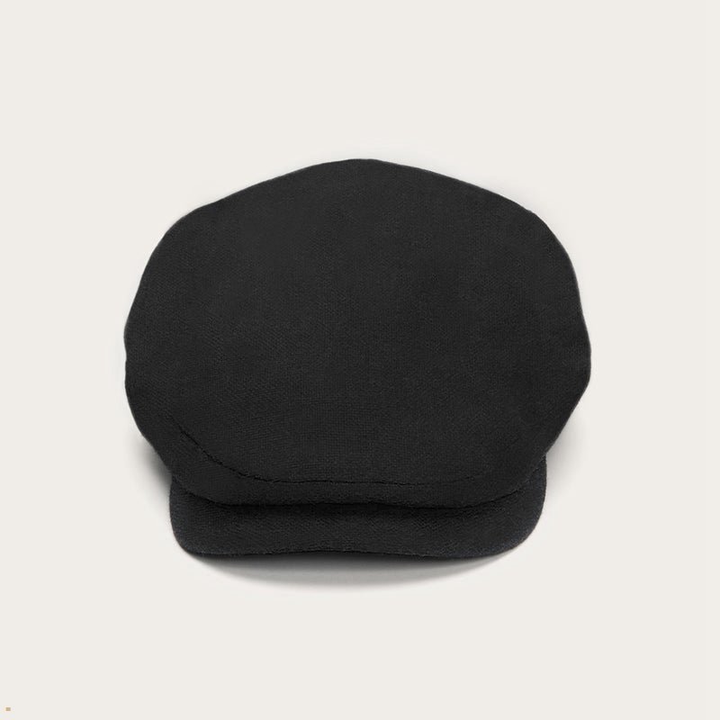 Black Stetson Virgin Wool Cashmere Driver Men\'s Caps | UK 85SRQYMIA