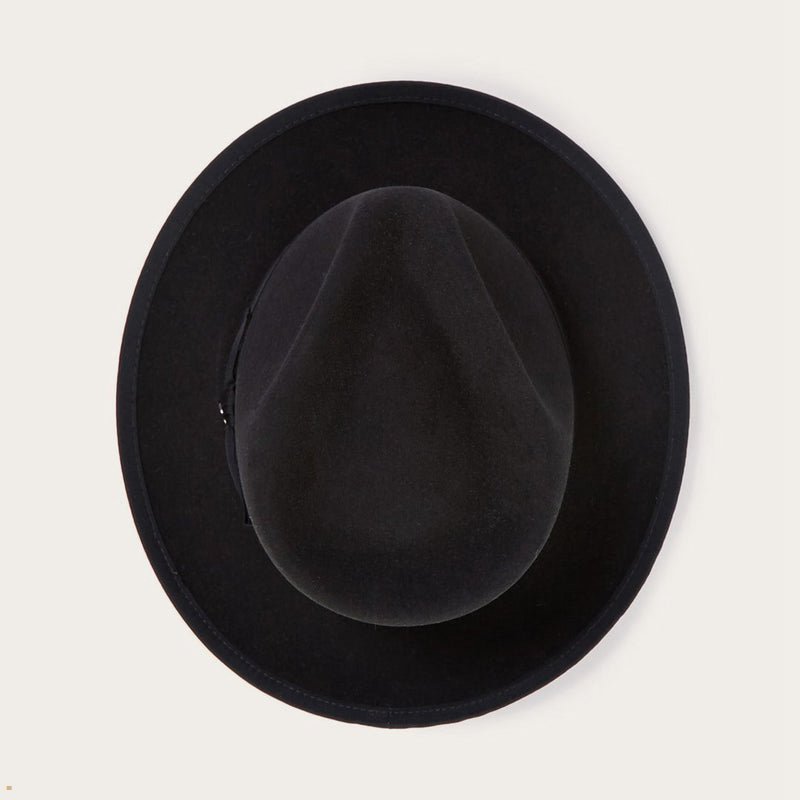 Black Stetson Whippet Wool Men's Fedoras | UK 15GPRNWFA