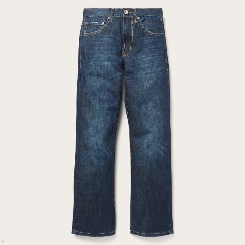 Blue Stetson 1312 Fit Destructed Men\'s Jeans | UK 86UKZTQBW