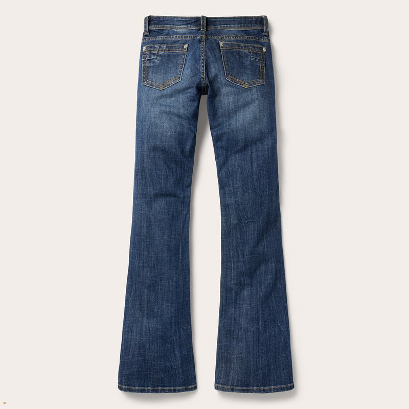 Blue Stetson 816 Classic Bootcut Women's Jeans | UK 85KTFNSHC