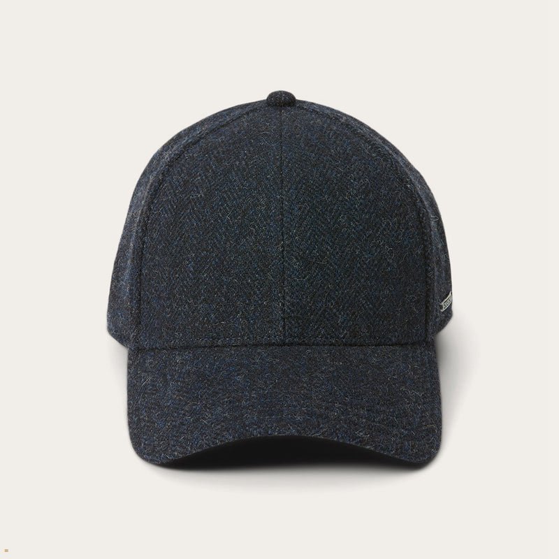 Blue Stetson Baseball Cap Wool Herringbone Women\'s Outdoor Hats | UK 05KUIPGBQ