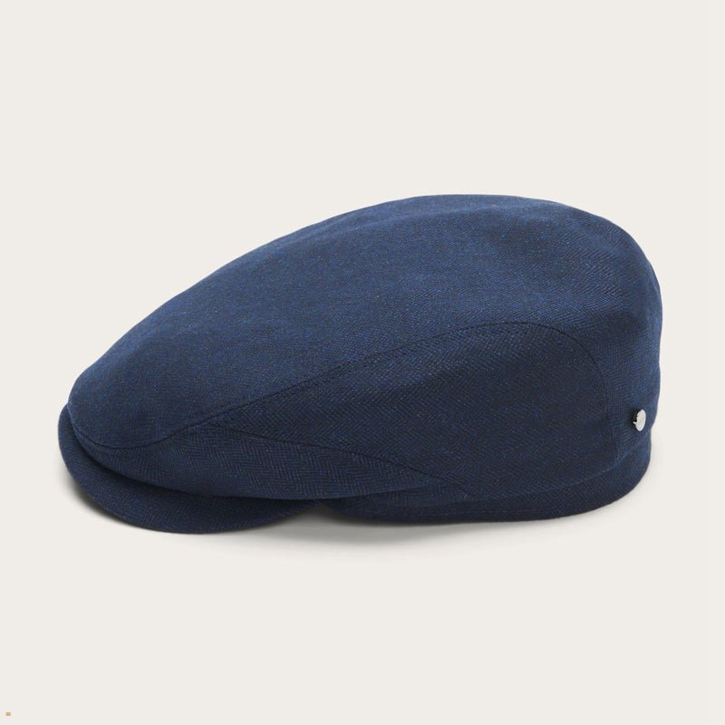 Blue Stetson Cashmere Silk Driver Men's Caps | UK 83OZSLDFM