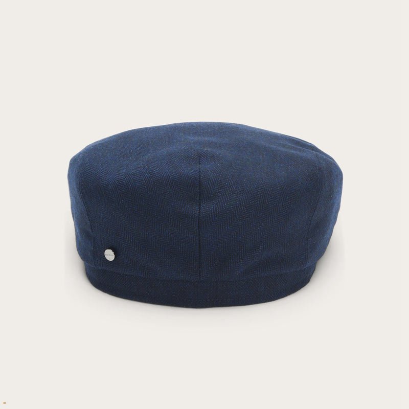 Blue Stetson Cashmere Silk Driver Men's Caps | UK 83OZSLDFM