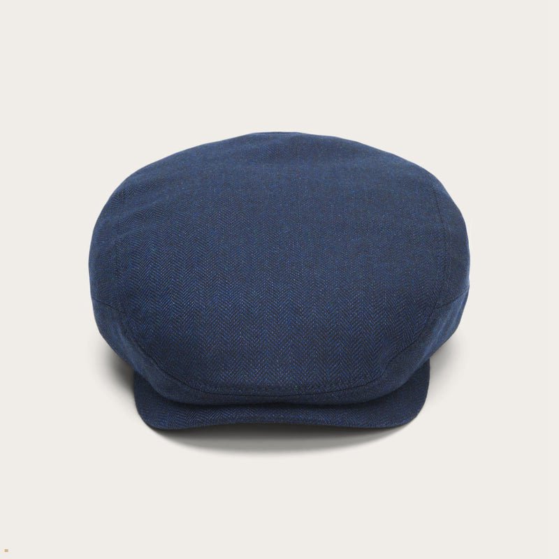 Blue Stetson Cashmere Silk Driver Men\'s Caps | UK 83OZSLDFM