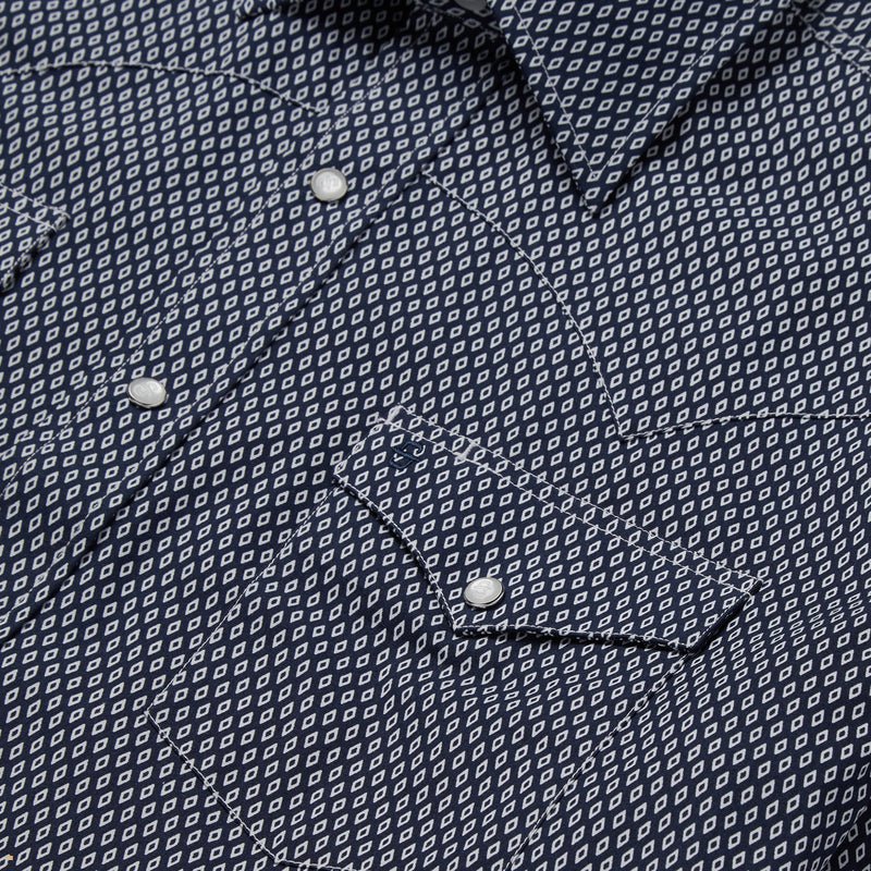 Blue Stetson Diamond Geo Western Men's Shirts | UK 46MACUREZ