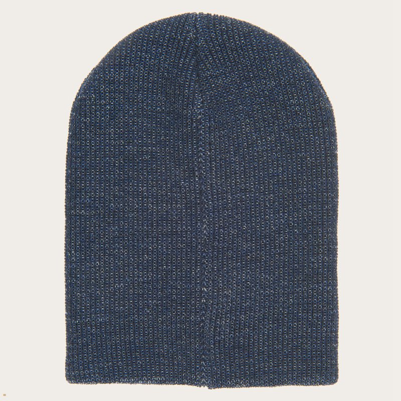 Blue Stetson Long Wool Men's Beanie | UK 59PETGLON