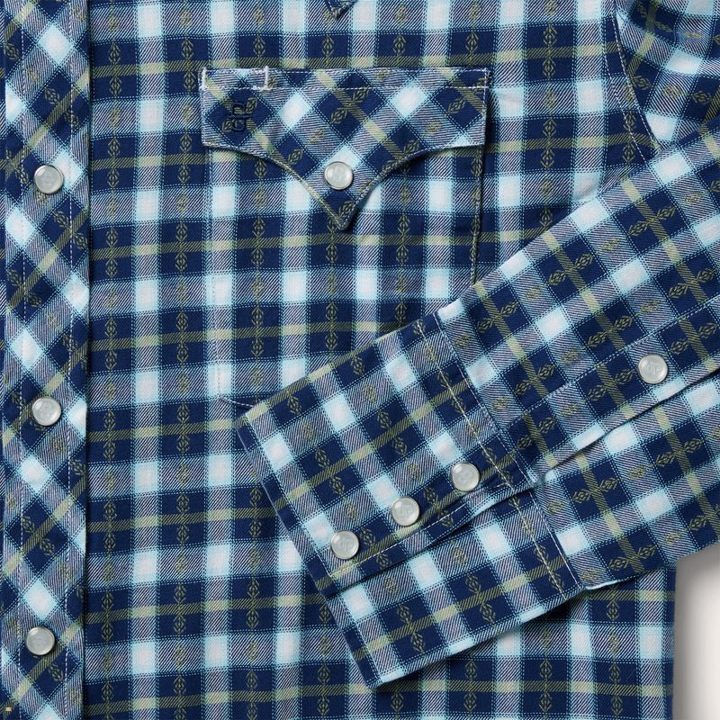 Blue Stetson Plaid Twill Dobby Western Men's Shirts | UK 12WJZHTUX