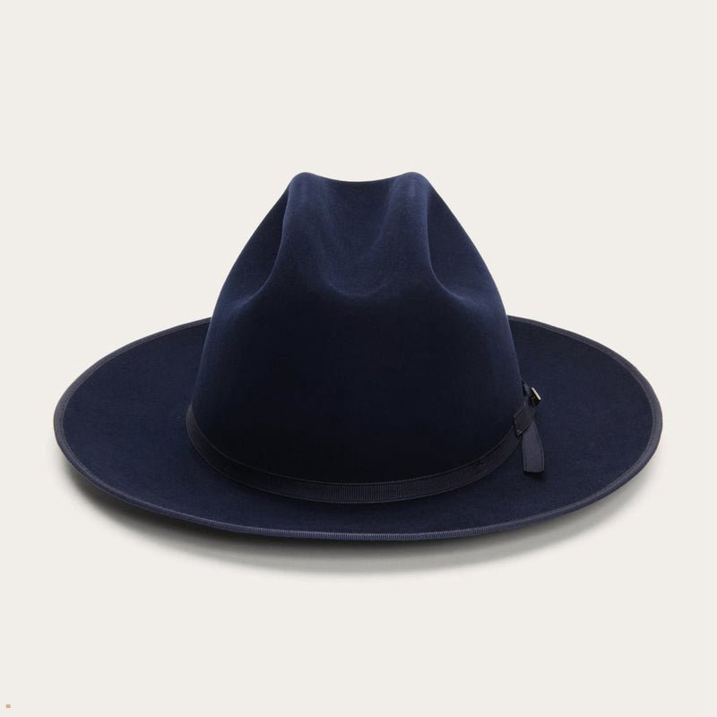 Blue Stetson Pure Open Road Men\'s Fedoras | UK 06DWKQVLG