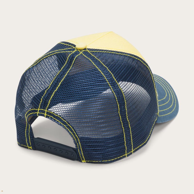 Blue Stetson Racing Trucker Men's Caps | UK 38YUMVQGE