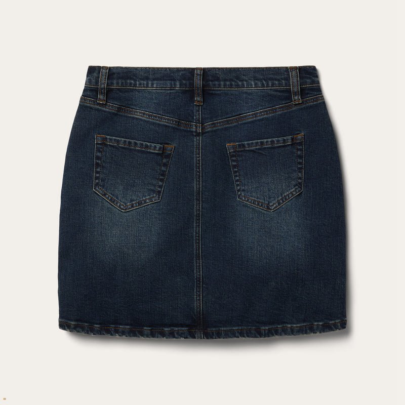 Blue Stetson Stretch Denim 5-Pocket Women's Skirts | UK 74MWOCUSJ